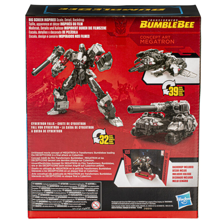 Transformers Studio Series Leader Transformers: Bumblebee 109 Concept Art Megatron Action Figure