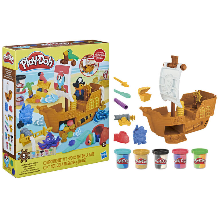 Play-Doh Le bateau pirate, jouets de pirate avec pâte à modeler pour enfants - Notre exclusivité