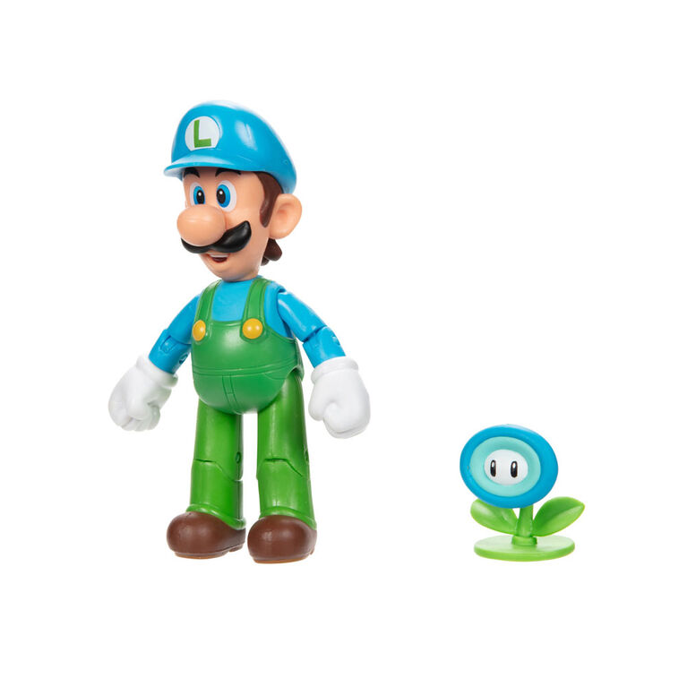 Super Mario 4 Inch Figure - Ice Luigi with Ice Flower
