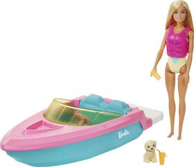 Barbie-Poupée et bateau avec chiot et accessoires-Flotte sur l'eau
