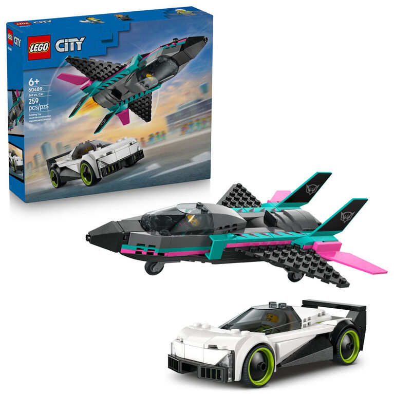 LEGO City Jet vs. Car Building Toys for Kids - Pretend Play Set for Boys & Girls, Ages 6+ - 60489