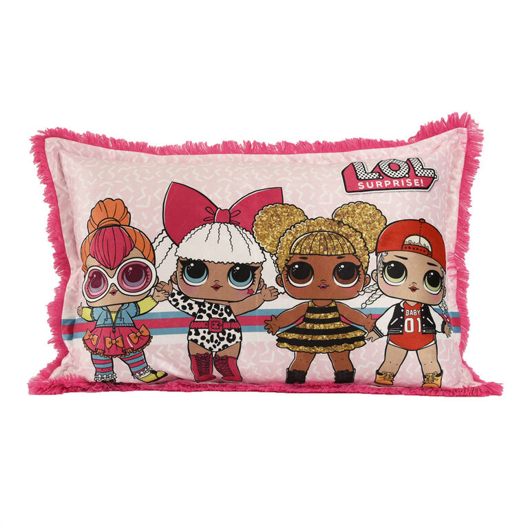 L.O.L. Surprise! Jumbo Funky Fur Pillow, 20" x 30"
