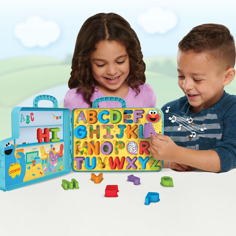 Tableau d'Activité du Bus d'Apprentissage de Lettres d'Elmo de Sesame Street, Jouet Educatif et d'Apprentissage Préscolaire