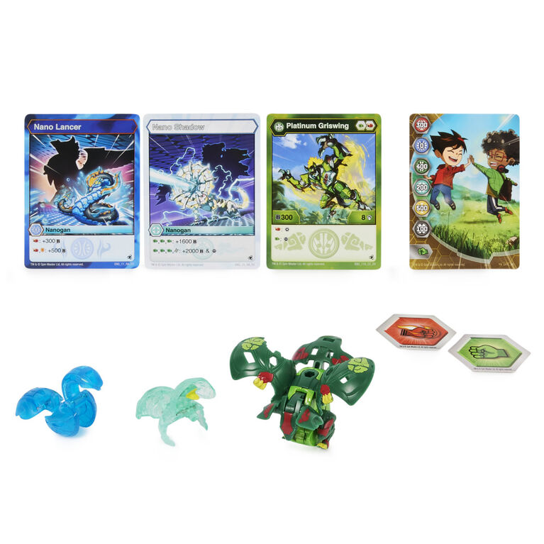 Bakugan Evolutions, Griswing with Nano Shadow and Lancer Platinum Power Up Pack