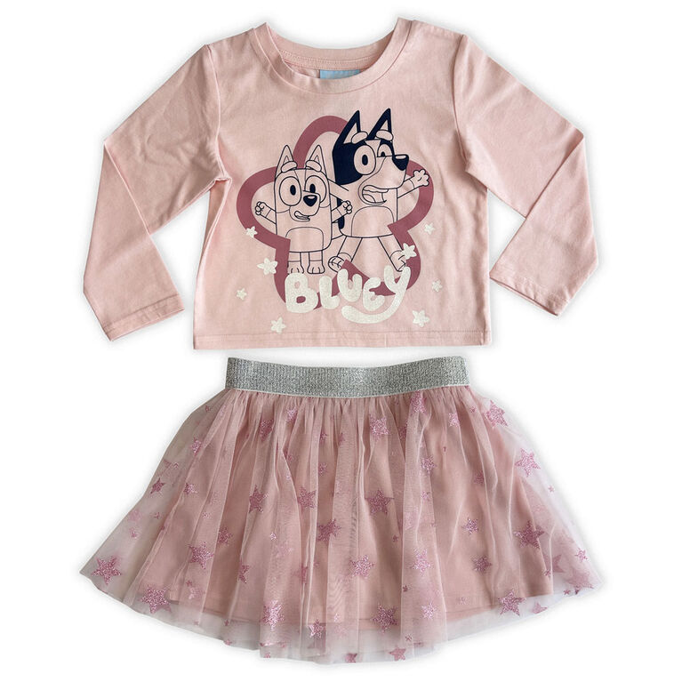 Bluey 2 Piece Top & Skirt - Pink