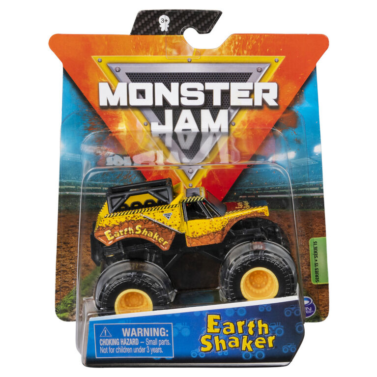 Monster Jam, Official Earth Shaker Monster Truck, Die-Cast Vehicle, Ride Trucks Series, 1:64 Scale