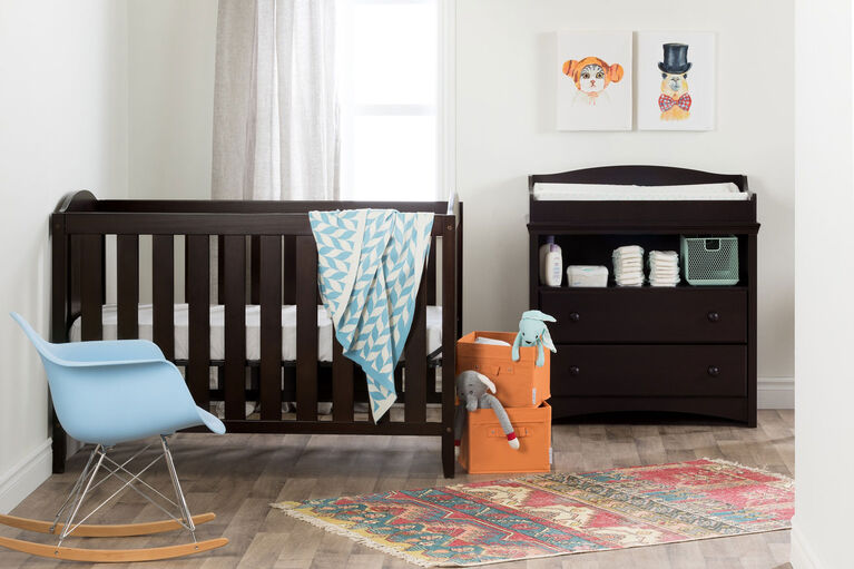 Angel Crib and Toddler Bed - Convertible Nursery Furniture for your Baby- Espresso