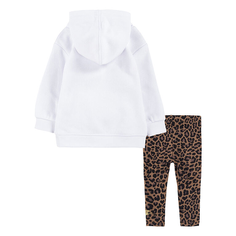 Nike Hoodie and Legging Set - White, Leopard