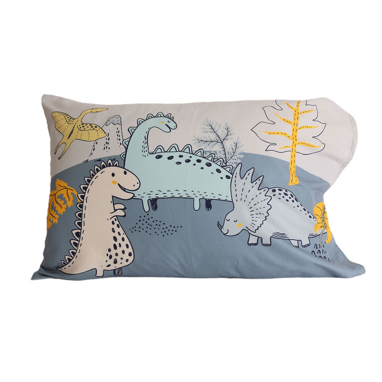 Parure de lit pour tout-petit de 3 pièces, Dinosaure gris