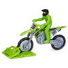 Supercross, Moto authentique de Cade Clason en métal moulé à l'échelle 1:24 avec figurine motocycliste