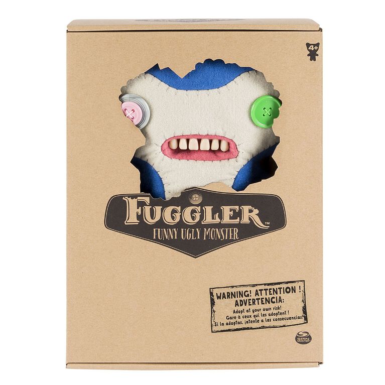 Fuggler - Monstre moche et marrant, Créature en peluche de luxe de 30,48 cm avec des dents, Lil' Demon (bleu).