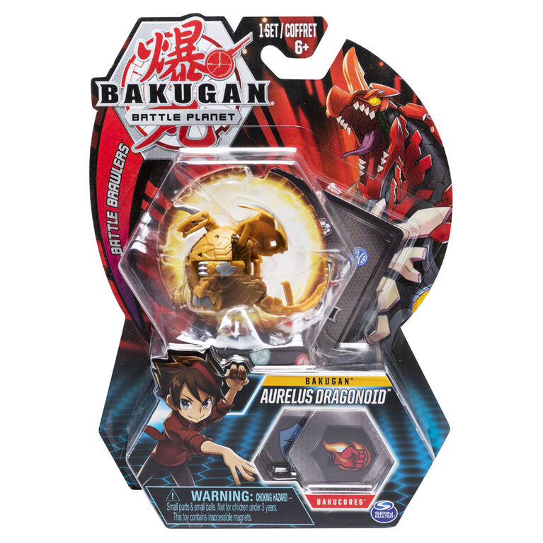 Bakugan, Aurelus Dragonoid, 2-inch Tall Collectible Transforming Creature