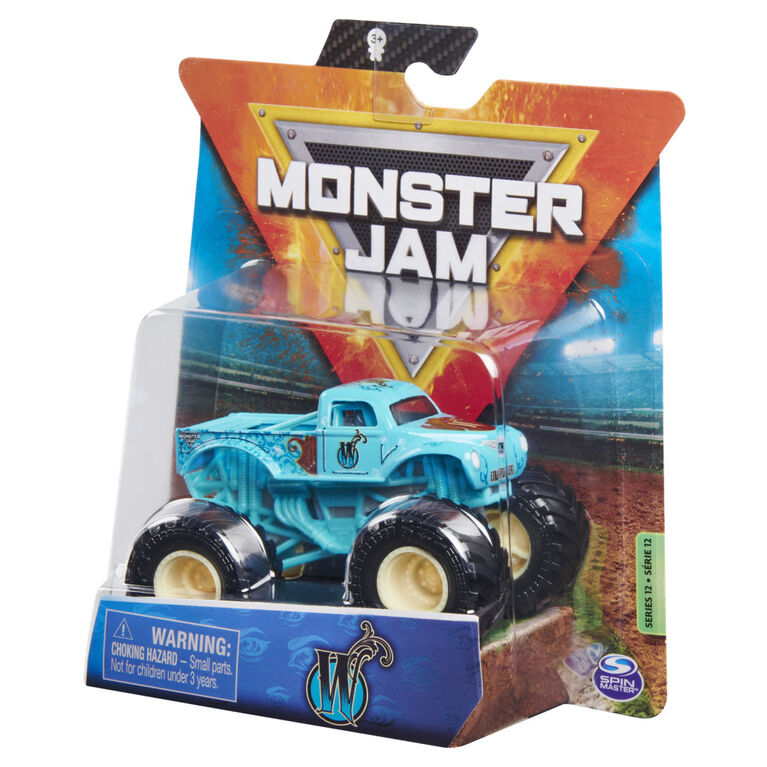 Monster Jam, Monster truck W officiel, véhicule en métal moulé, série Danger Divas échelle 1:64