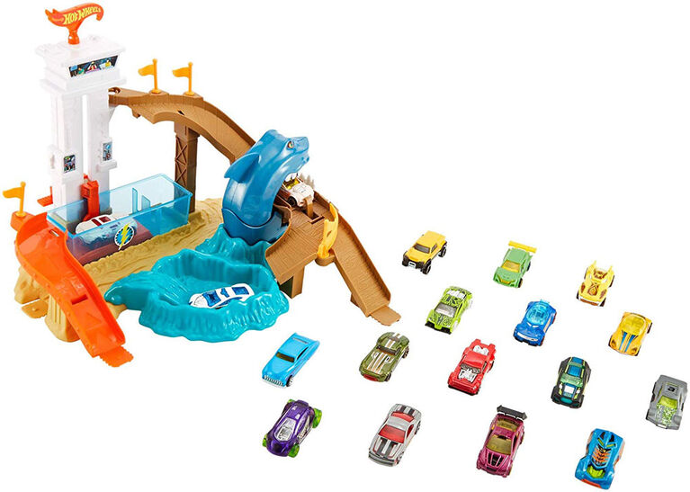 Hot Wheels - Color Shifters - Coffret de jeu Alerte Au Requin