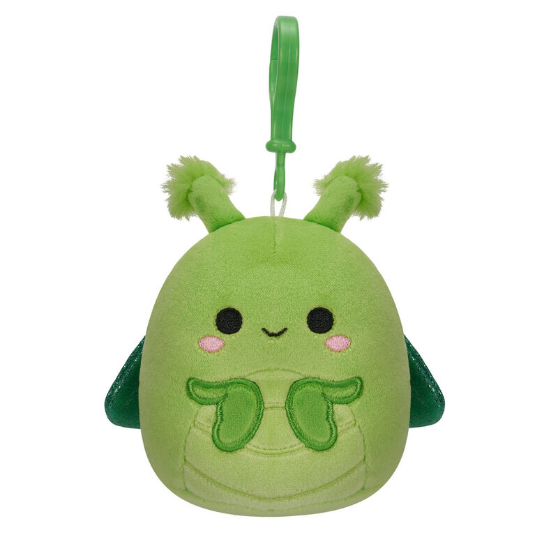 Squishmallows peluche à pince de 8,8 cm - Trenton la mante religieuse verte