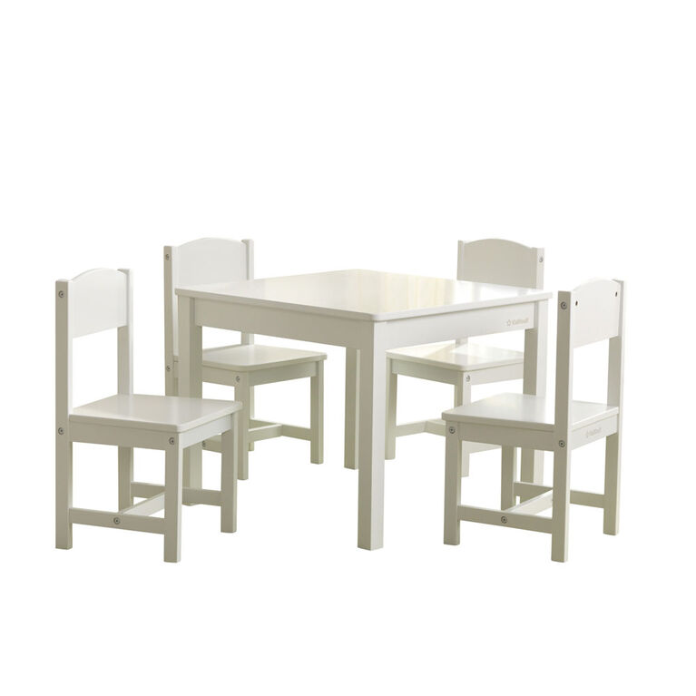 Ensemble Table et 4 chaises Farmhouse - Blanc