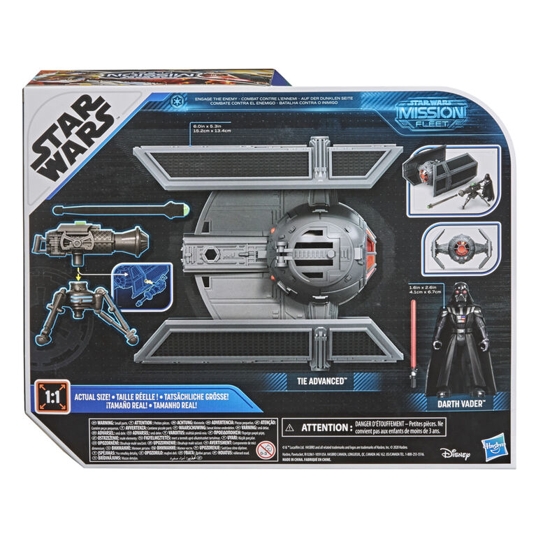 Star Wars Mission Fleet Stellar Class Darth Vader TIE Advanced 2.5-Inch-Scale Figure and Vehicle