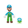 Super Mario 4 Inch Figure - Ice Luigi with Ice Flower