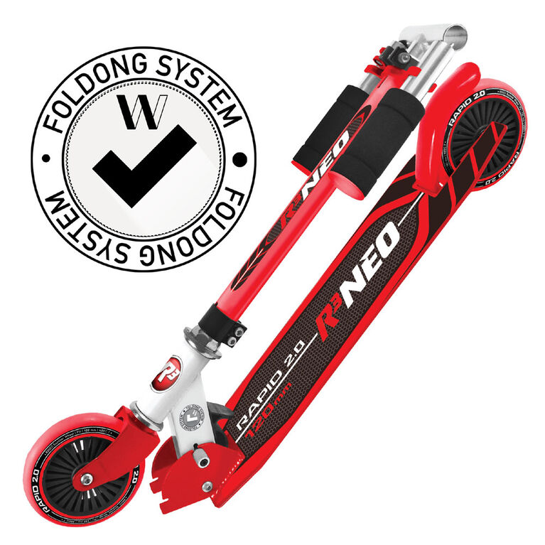 Rugged Racer R3 Neo 2 Wheel Kick Scooter- Red - English Edition