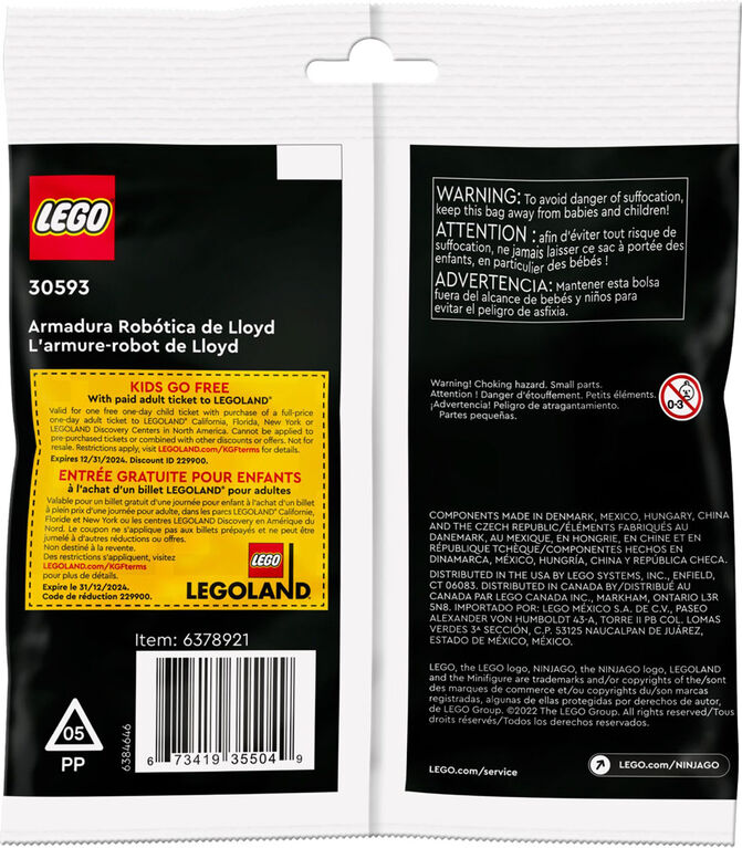 LEGO Ninjago L'armure-robot de Lloyd 30593