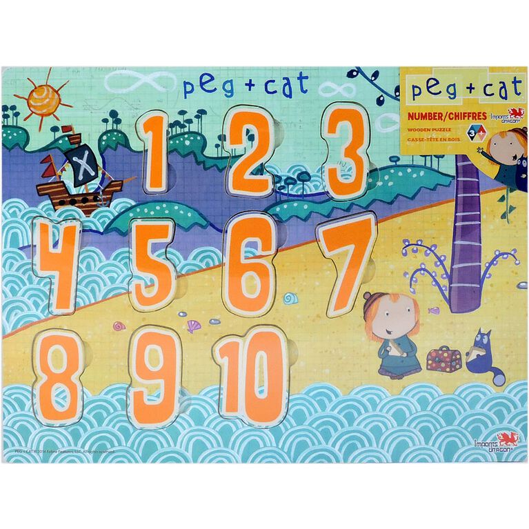 Peg + Cat Wooden Puzzle (Alphabet and Number) Toys R Us Canada
