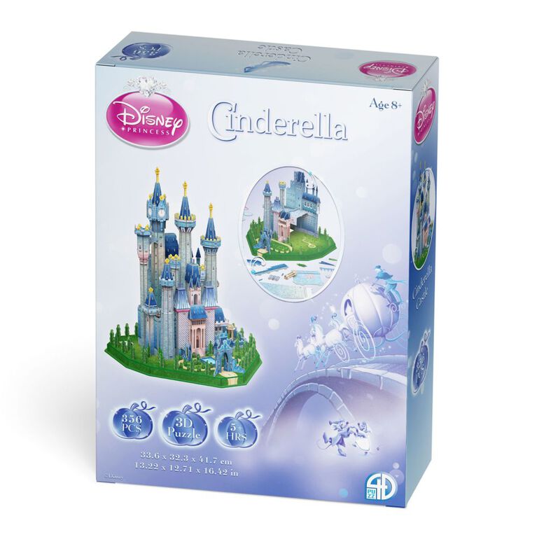 4D Build, Disney Princess, Château de Cendrillon, Puzzle 3D en papier, 300  pièces