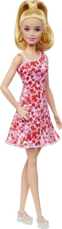 Barbie-Barbie Fashionistas 205-Poupée queue de cheval, robe à fleurs