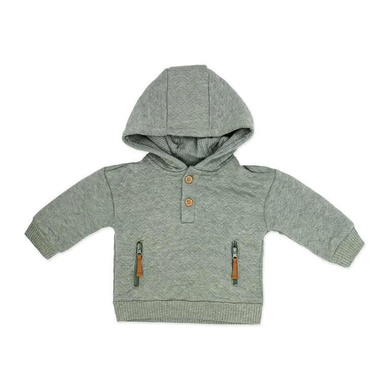 Baby Mode 2 Piece Hooded Quilted Jogger Set: Green