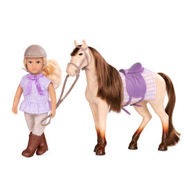 Lori, Marjorie and Maple, 6-inch Mini Riding Doll and Horse Set