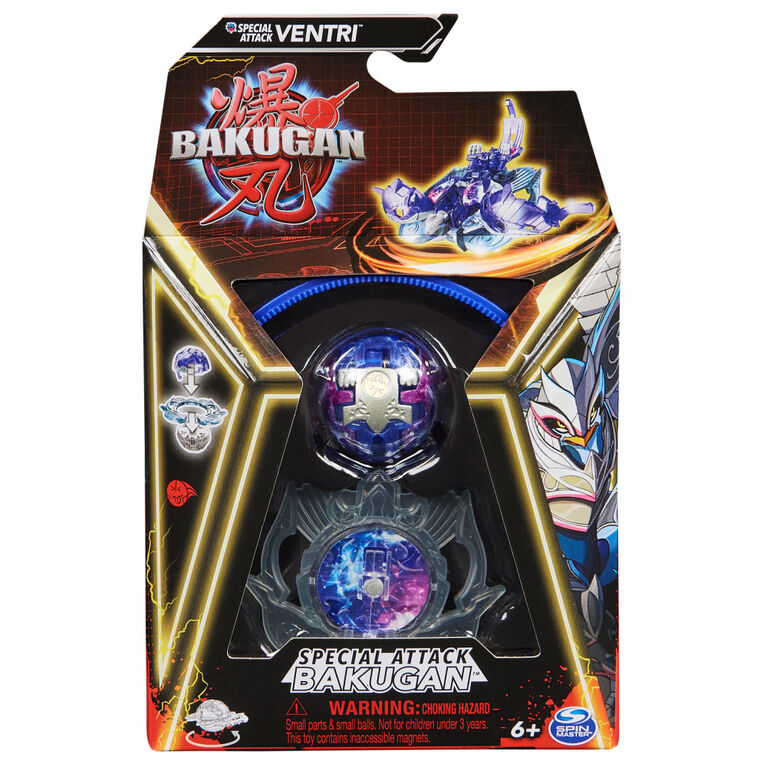 Bakugan, Special Attack Ventri, Spinning Collectible, Customizable Action Figure and Trading Cards