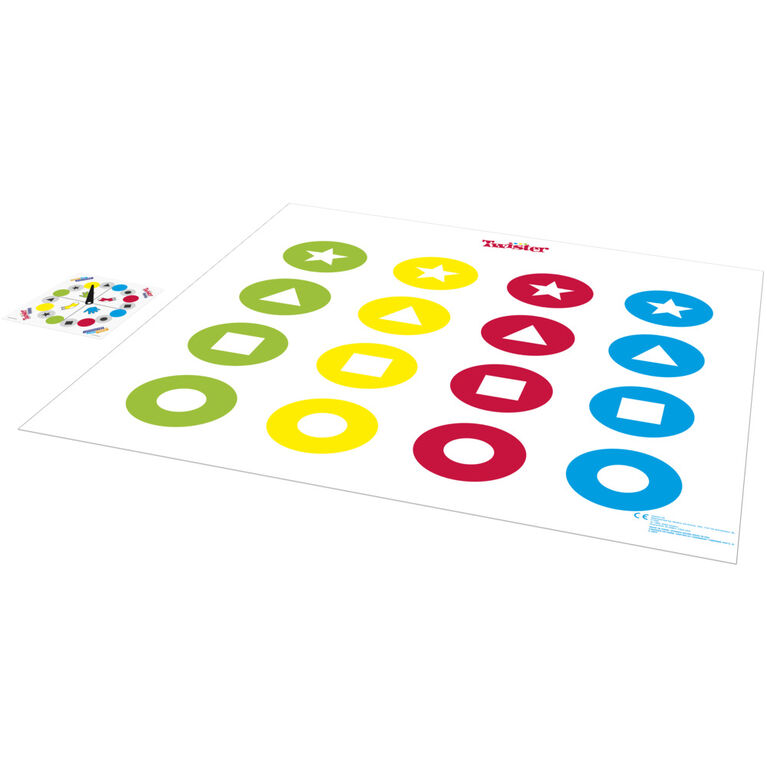 Ready Set Discover Twister Shapes Board Game With Playmat, Movement Game, Shapes and Color Matching for Preschoolers and Kids
