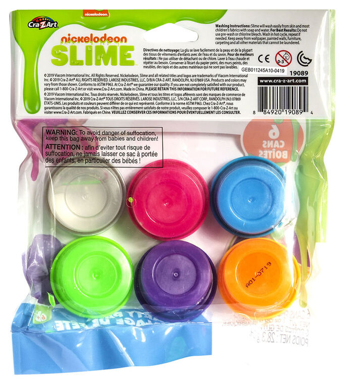 Nickelodeon FÊTE DE SLIME Pack - 6 couleurs