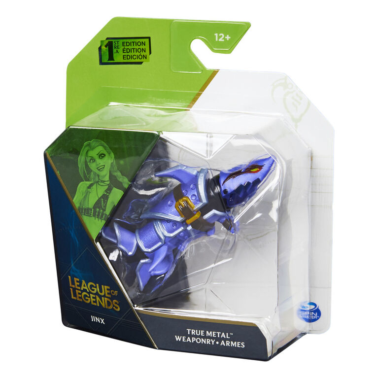 League of Legends, Official Jinx Fishbones Collectible with Display Base, True Metal Weaponry, First Edition Collectible Grade