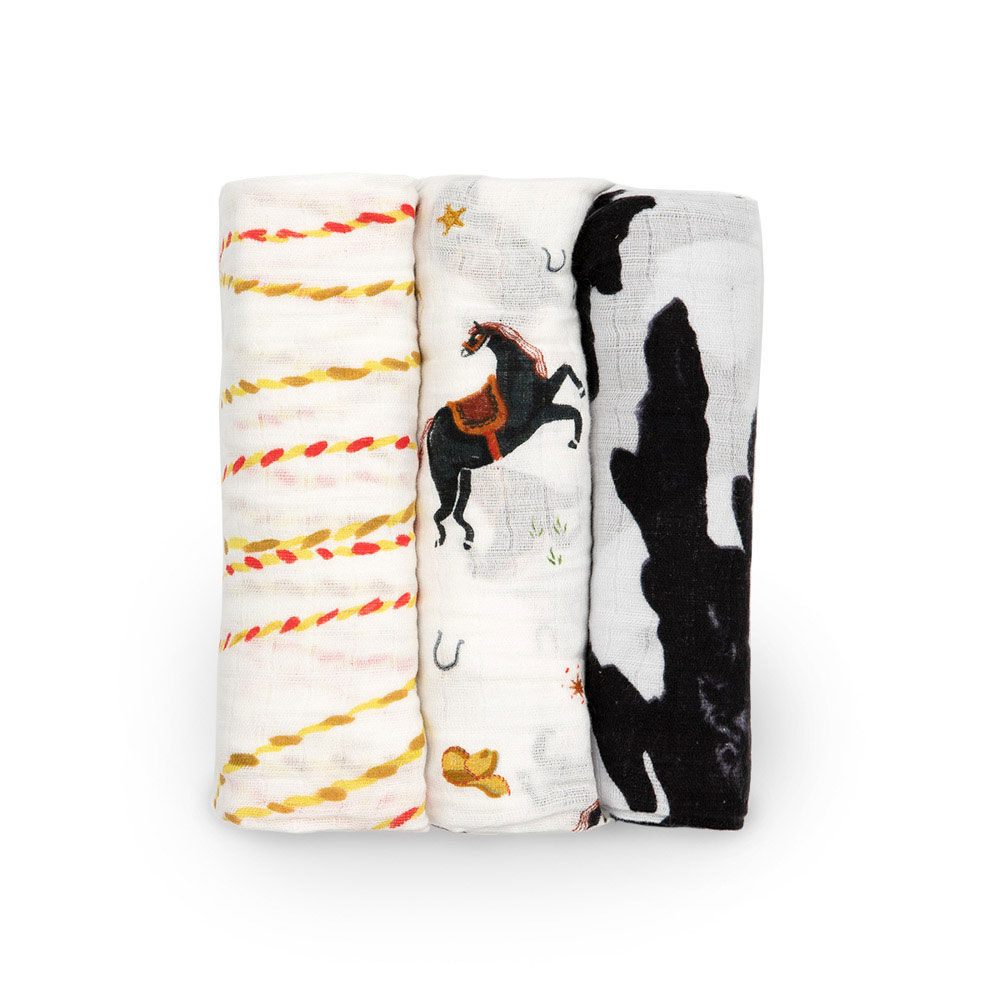 Red Rover - Cotton Muslin Swaddle 3 Pack - Howdy Horse