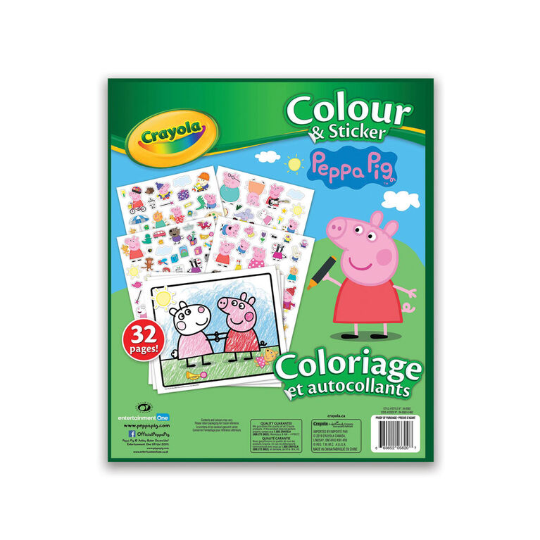 Livre à colorier et autocollants Crayola, Peppa Pig
