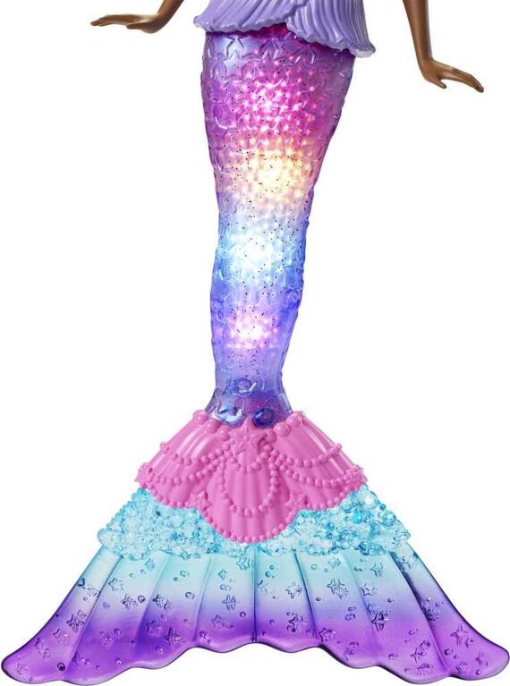 Mermaid Barbie Doll with Water-Activated Twinkle Light-Up Tail, Purple-Streaked Hair