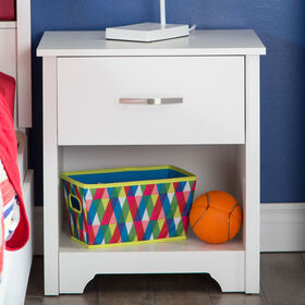 Fusion 1-Drawer Nightstand - End Table with Storage- Pure White