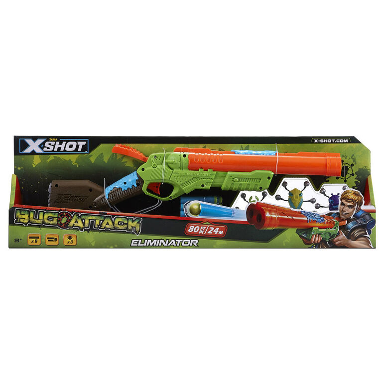 Pistolet à fléchettes en mousse X-Shot Bug Attack Eliminator et insectes rampants (3 insectes 8 fléchettes) de ZURU