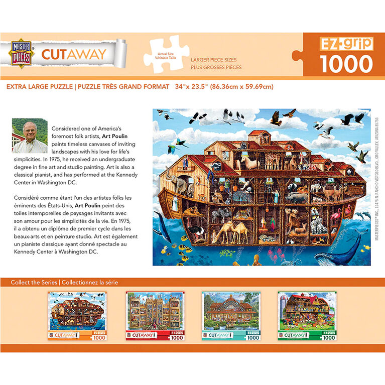 1000pc EZGrip Cut-Aways Noah's Ark Large 1000 Piece Jigsaw Puzzle