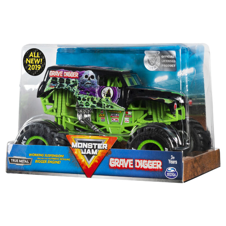 Monster Jam, Official Grave Digger Monster Truck, Die-Cast Vehicle, 1:24 Scale