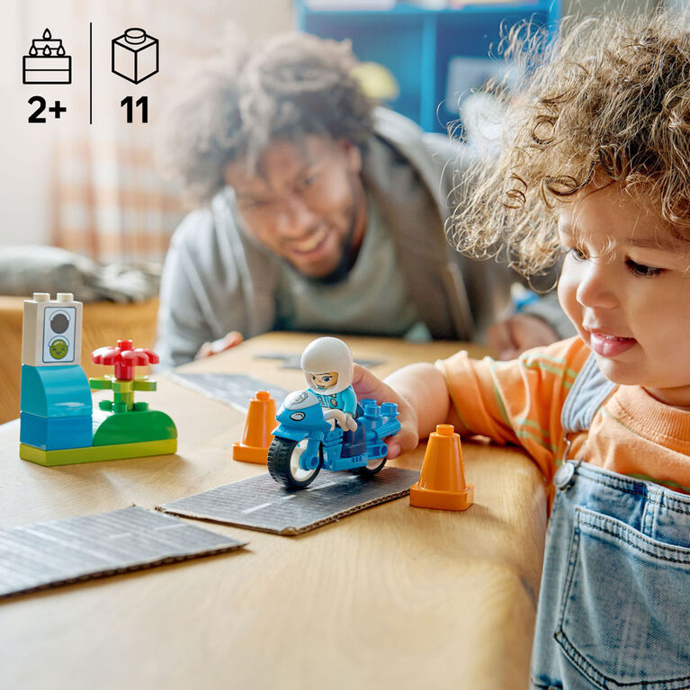 LEGO DUPLO Ma Ville La Moto de Police Bleue, Ensemble de Jeu, Jouet d'Apprentissage des V&eacute;hicules pour les Tout-Petits 10471