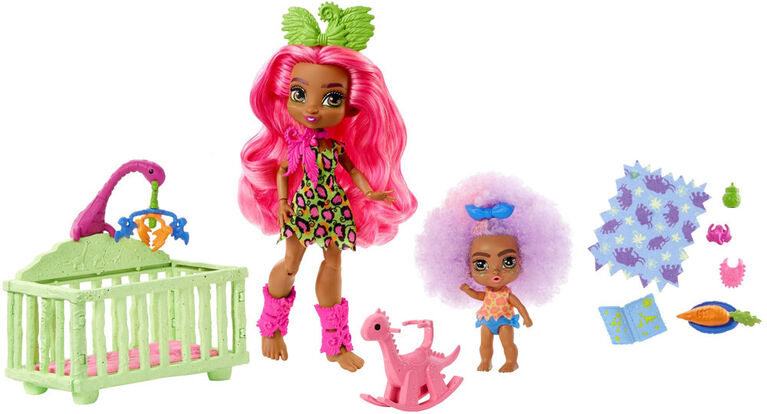 Cave Club Wild About Babysitting Playset & Fernessa & Furrah Dolls