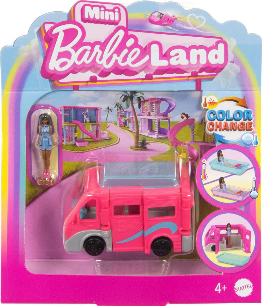 Barbie Mini Barbieland Doll Dreamcamper With Color Change Pool 4 Cm