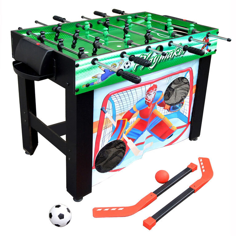 Table de baby-foot multi jeux Playmaker 3-en-un