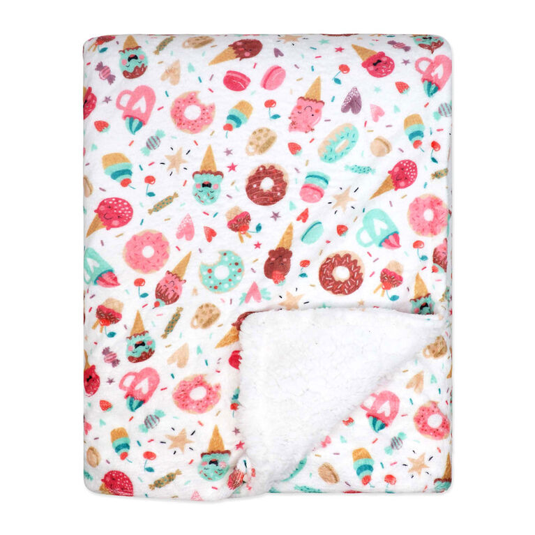 Jesse & Lulu Lounge Blanket with Sleep Mask: White Bakeshop