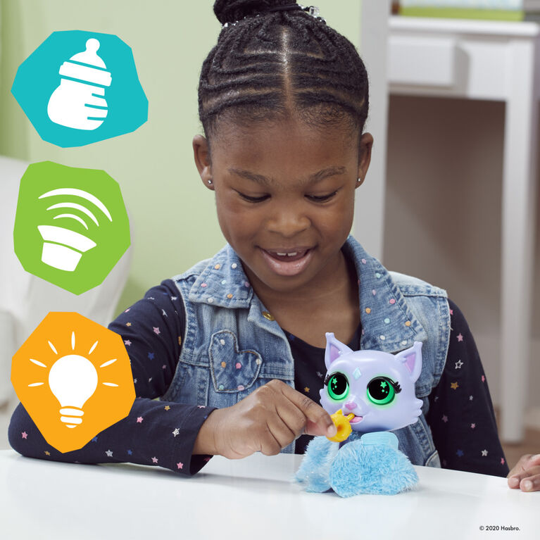 furReal Flitter the Kitten Color-Change Interactive Feeding Toy, Lights and Sounds
