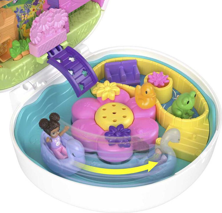 Polly Pocket Dolls Flower Garden Bunny Compact Playset