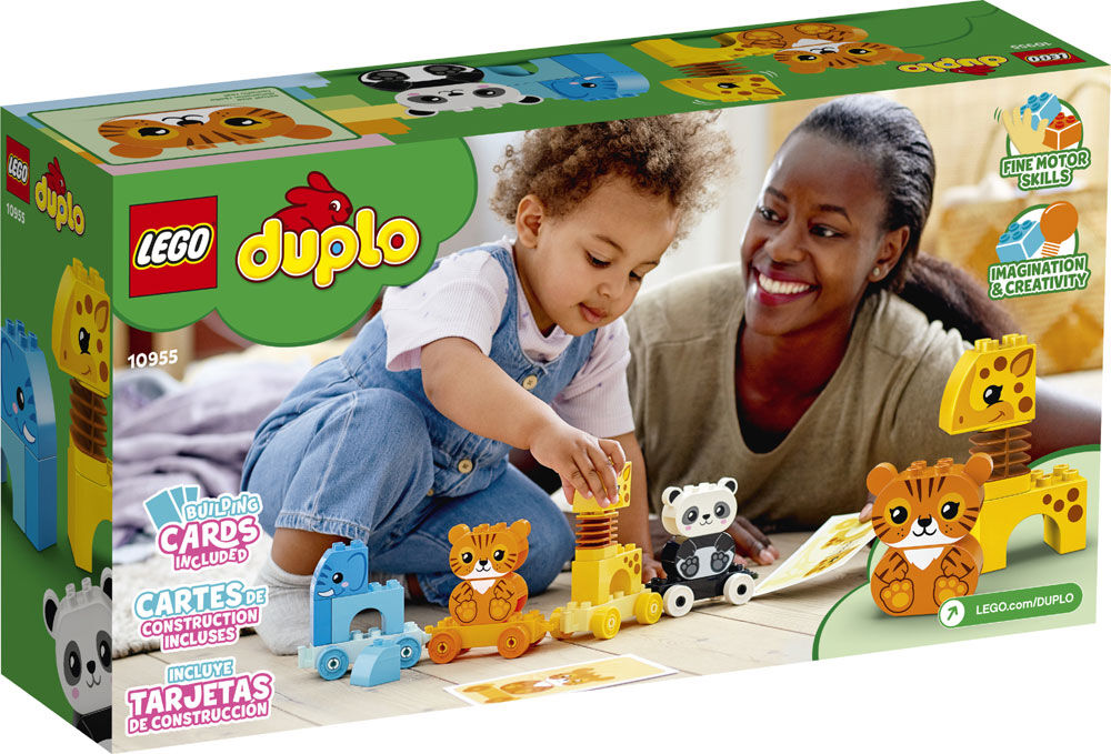Tiger 15 Pieces LEGO DUPLO My First Animal Train 10955 Pull-Along Toddlers’ Animal Toy with an Elephant Giraffe and Panda New 2021 