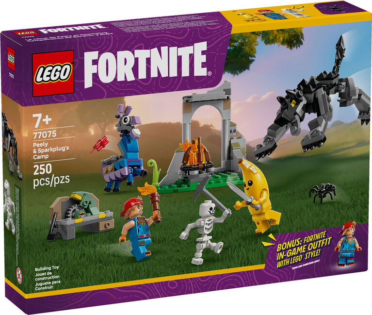 LEGO Fortnite Peely & Sparkplug's Camp Kids Toy - Building Toy for Girls & Boys 7+ - 77075