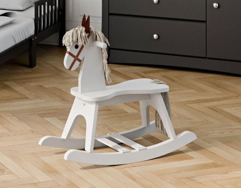 Storkcraft Wooden Rocking Horse - White